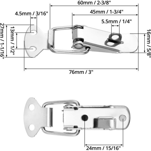 OEM Zinc Plated Heavy Duty Adjustable Cabinet Stainless Steel Toggle Catch Lock Latches for Trailers