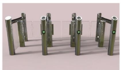 Fast Swing Turnstile Barrier Gate Remote Control / Button Control Mode