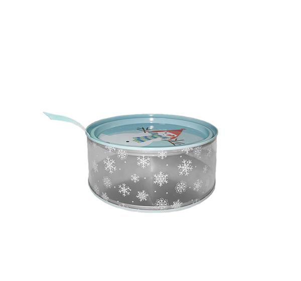 Transparent APET Round Tin Cans For Biscuit Trinket Gift Packing