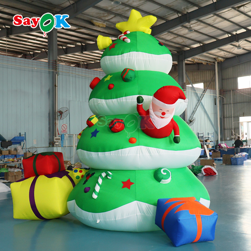 Customizable Size LED Inflatable Christmas Tree with Weather Resistant Design for Outdoor Festivals