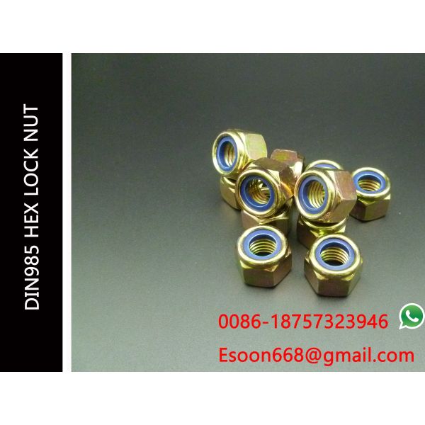 M4-0.7 DIN 985 Class 8 Zinc Finish Steel Nylon Insert Lock Nut