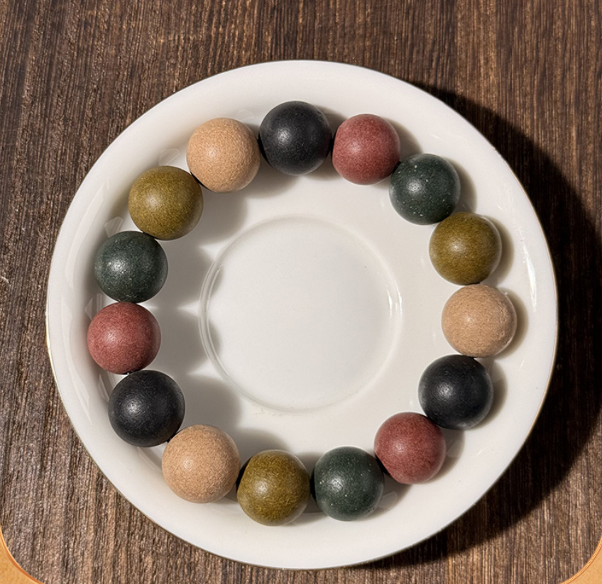 Traditional Chinese Style Wood Ball Bracelet Prayer Fragrance Buddhist Sandalwood