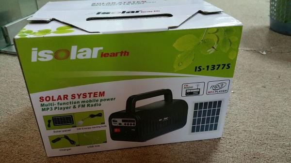 off grid solar energy  portable solar power home system 3W solar lighting system with Radio speaker black