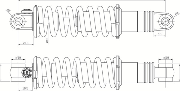 DNM DV-22AR катушка пружинный удар 165-260 мм велосипеда, горного велосипеда, mtb, gokart удар