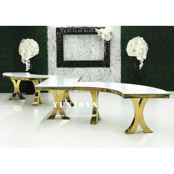 Customized 340cm Round Dining Table Luxury Modern Steel Design for Wedding Different Shapes Dining Room Furniture