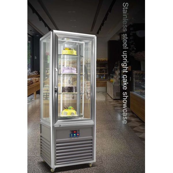 2~8°C Upright Aluminium Frame Glass Dessert cake Showcase