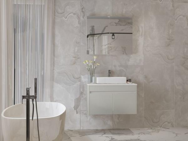 Couche en poudre en acier inoxydable Armoire de lavabo de salle de bain flottante moderne
