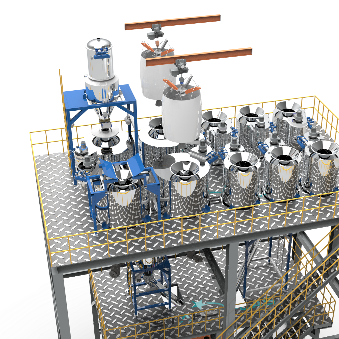Heavy Duty Weighing And Dosing Systems 5000kg/H For PVC / SPC Flooring / Plastic Compound