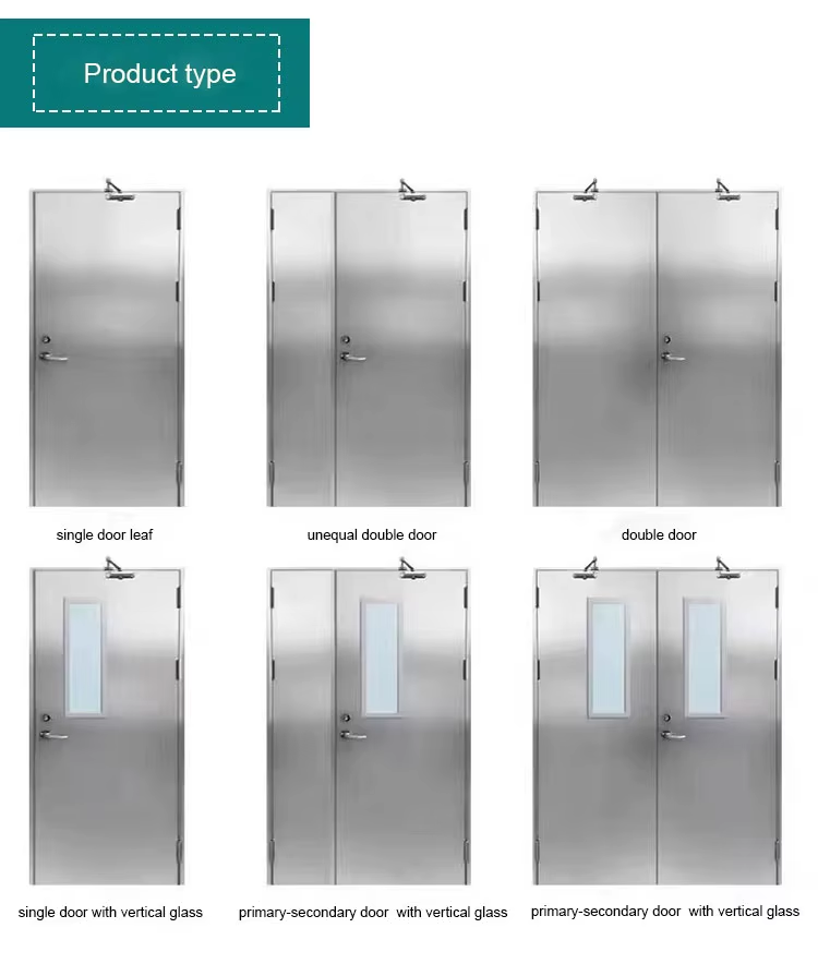 Corrosion Resistant Metal Fire Door Fire Rated Stainless Steel Doors 90 Min 60 Min 30 Min