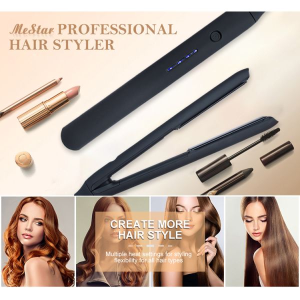 100V Flat Iron Hair Straightener , 450F 2 in 1 curling iron hair straightener