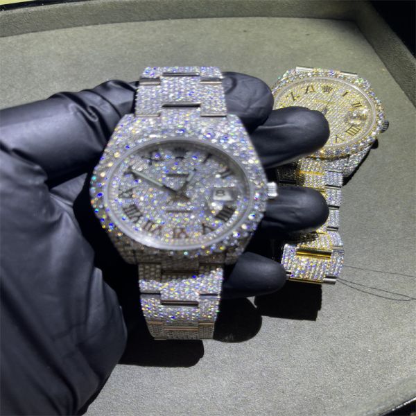 Круглый гениальный дозор Rolex Moissanite отрезка