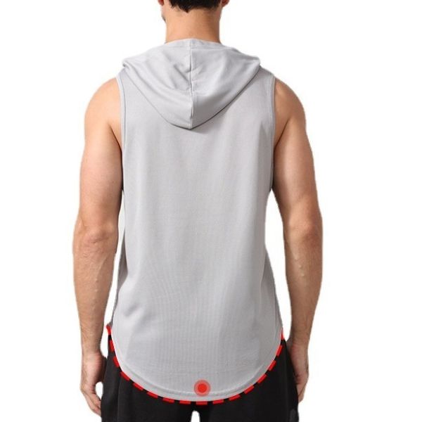 XMAMLON RTS OEM Quick Dry Gym Tank Sleeveless Bodybuilding Hooded Tank Top for Men