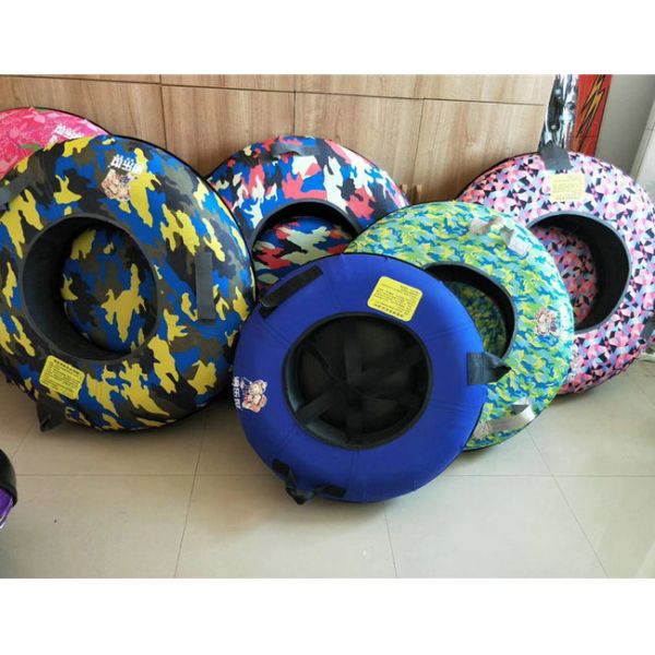 Pink Camouflage Inflatable Snow Tube Winter Sport Games Equipment Rubber & Nylon Material