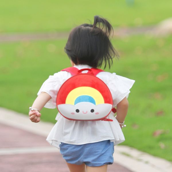 Supercute OEM Toddler Kids Bag3d Rainbow Cartoon Plush Rainbow Bag For Children