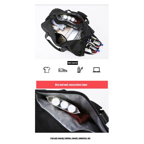 Travel Custom Gym Bag Mens Duffle Bag With Shoe Compartment Outdoor