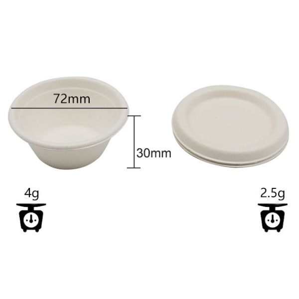 чашки 120ml и крышки 4oz 72×30mm Biodegradable