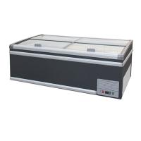 O congelador refrigerando estático da ilha do supermercado automático degela com porta deslizante
