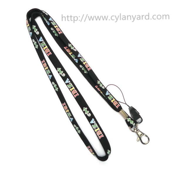 Lanyard maker for designer tubular polyester lanyard with metal clasp hook, logo printed,