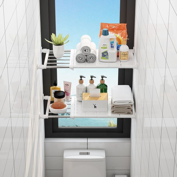 Retractable Expandable Move Free ABS Plastic Containers Panel Bathroom & Kitchen Multifunction Shelf Under Sink Organizer