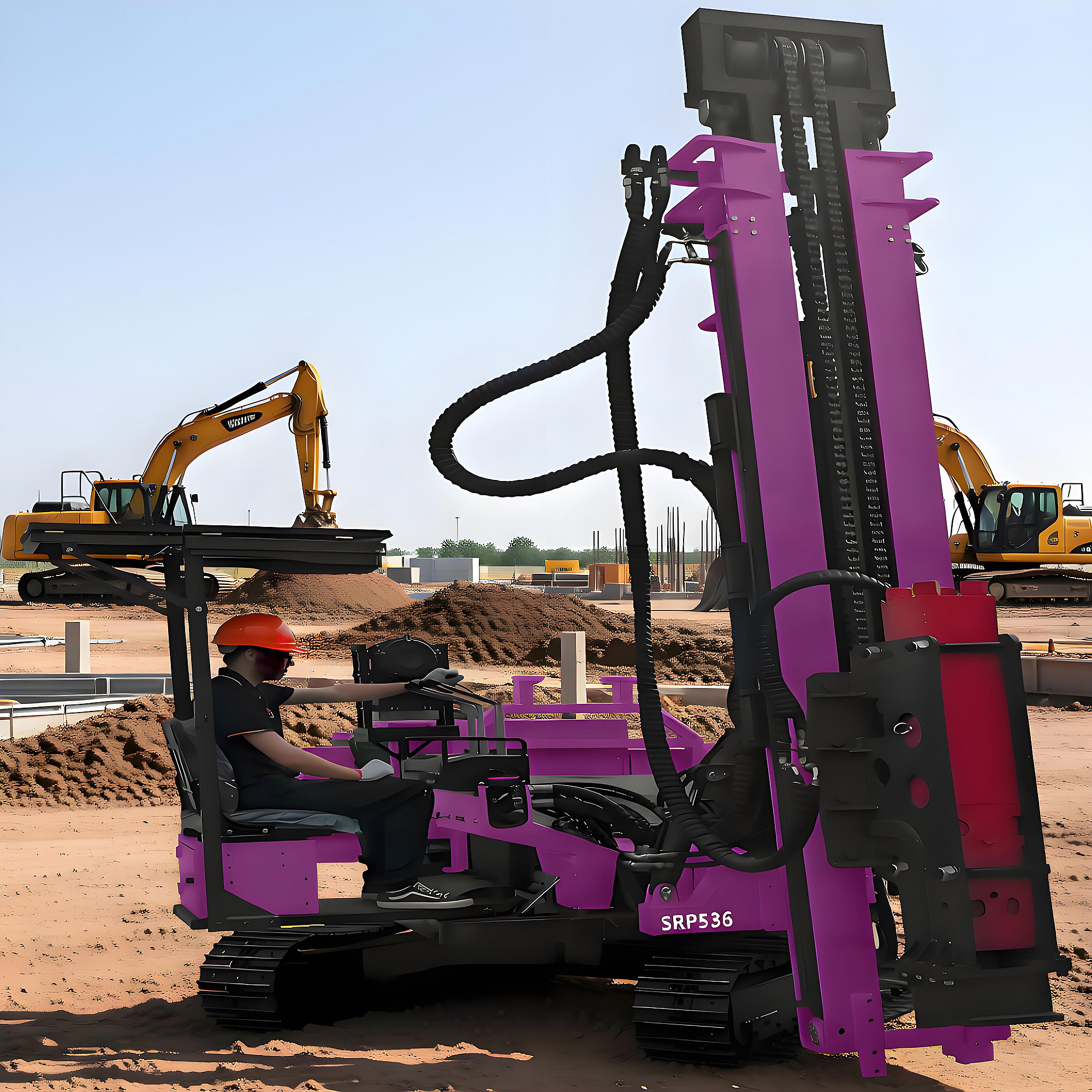 Auger Pile Driver Diesel Hydraulic Pile Driving Machine Photovoltaic Solar Pile Driver for Sale