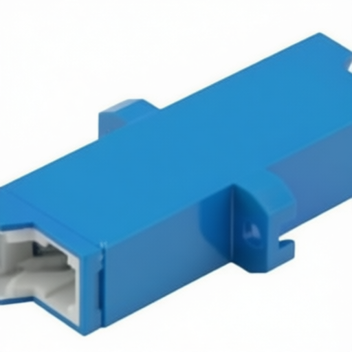 Fiber Optic Simplex Adaptor Blue UPC Connector L-com FOAE2KUPCB with PBT Housing and Ceramic Ferrule