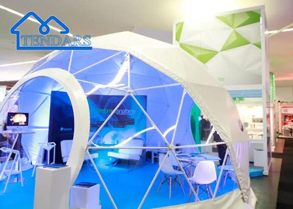 Aluminum Geodesic Commercial Dome Tent Fire Prevention For Exhibition Events Big Dome Tent