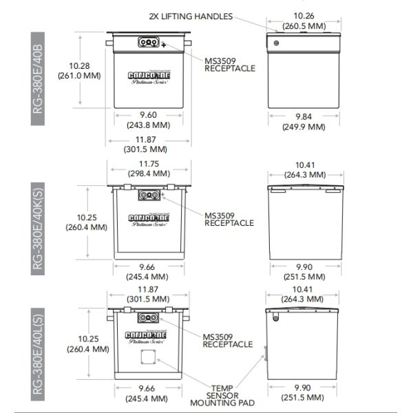RG 380E 40 Series Aviation Aircraft Spare Parts Concorde Battery OEM
