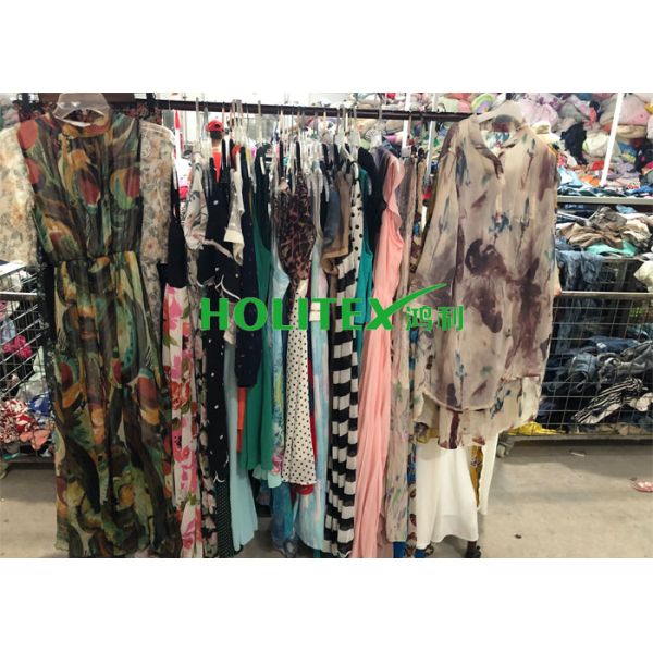 Used women's clothing , second hand summer clothes , ladies silk dress with good price