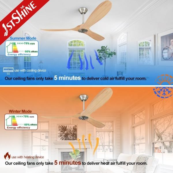 Ventilador de teto de 60 polegadas com controle remoto e vento natural