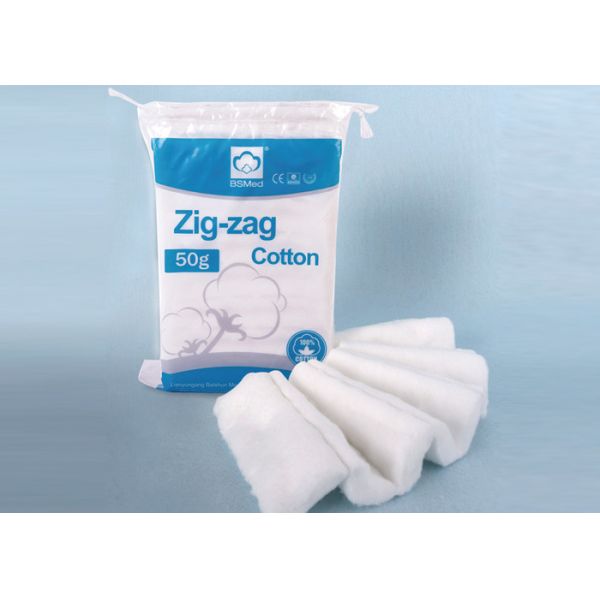 Zig Zag Cotton Wool with Zig-zag Folded Design 100% Degreased High Absorbency for Medical Wound Care