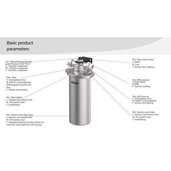 304 Stainless Steel Water Pre Filter with 5 Micron Filtration and 5000 Liters/Hour Flow Rate for Whole House Use