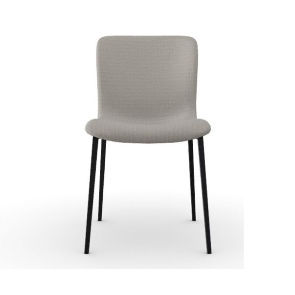 Soft Gray Fabric H830mm 8kgs Metal Frame Upholstered Dining Chair