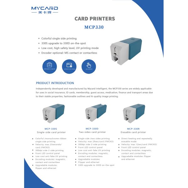 Impresora de tarjetas de identificación mycard MCP330 de escritorio Impresora de tarjetas de PVC de doble cara