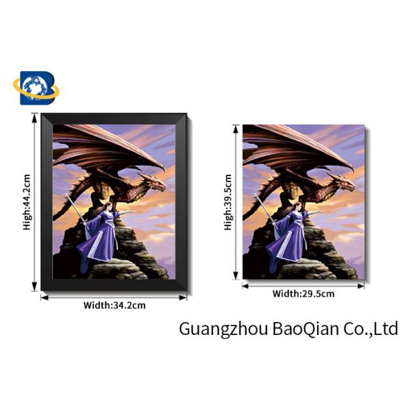 Beautiful Wall Hanging Picture Of Beautiful Girl And Animal With Frame 30x40cm Size