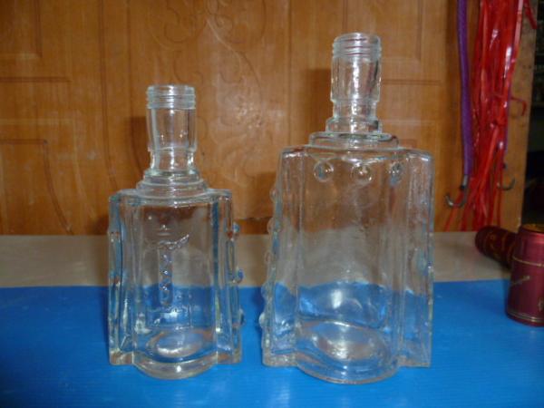 empty crystal glass bottle for alcohol