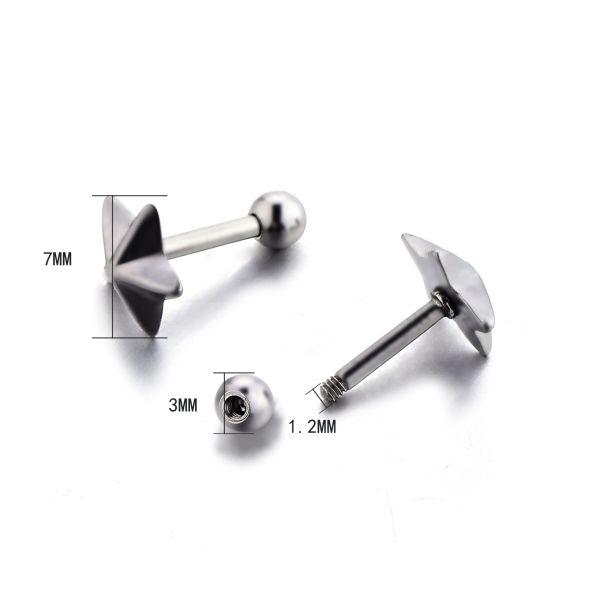 Christmas girls fift shiny star cute earrings stainless steel body jewelry