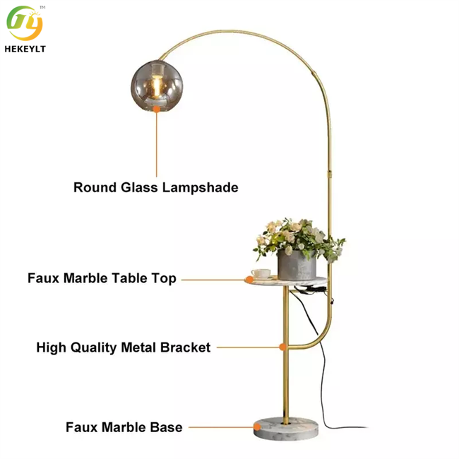 Золото СИД/черные современные лампы пола утюжат материальное крытое украшение