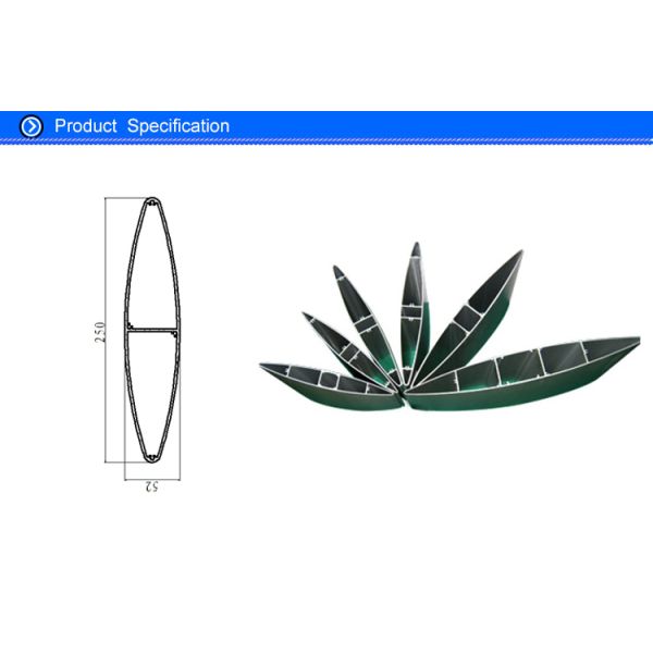 Industry Extrusion External Aluminium Louvres Shutters with Powder Coating  250 mm width