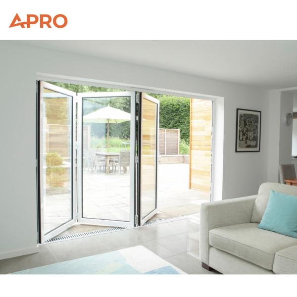 Aluminum Alloy Folding Door French Sliding Folding Door Thermal Insulation Folding Exterior Windproof Aluminum Bi-fold Door