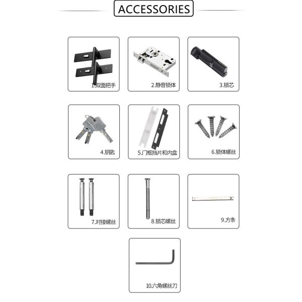 Ручка замка Mortise тела алюминиевой окиси для деревянных дверей