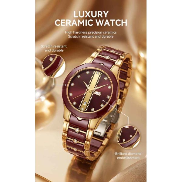 AuraCrest Duo Quartz Watch | Ceramic Couple Wholesale