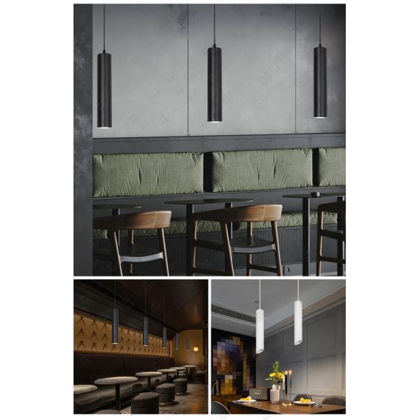 5W 7W 9W LED Pendant Light GU10 Black Tubular Pendant Lights