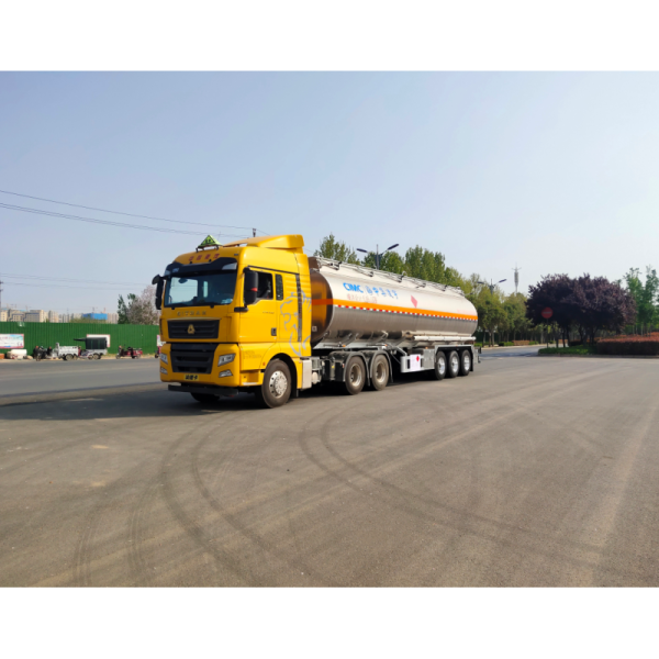 High Capacity 48000 Liter Aluminum Alloy Gasoline Tanker Trailer With HOWO Chassis