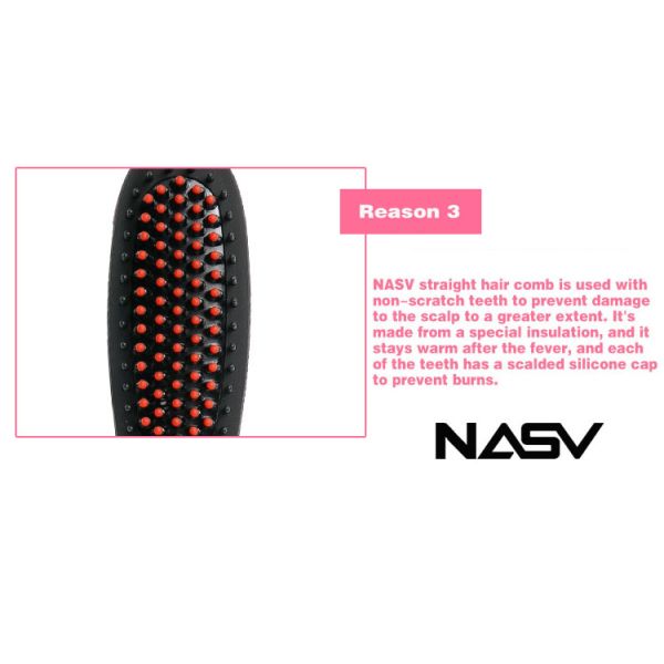 Ceramic Electric Home Hair Straightener Comb Brush With PTC Heating Plate