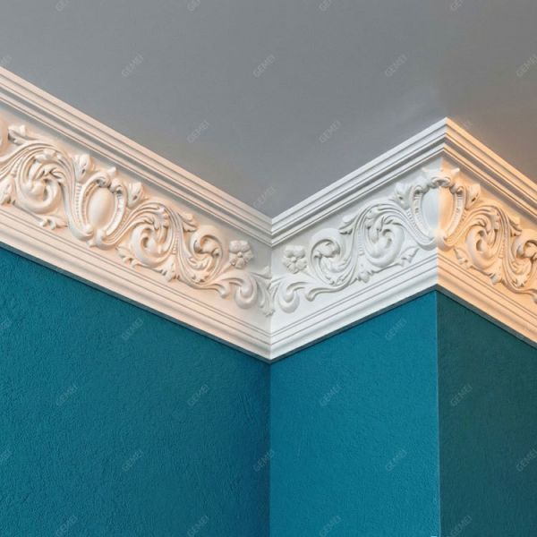 Gemei Polyurethane Foam Cornice Waterproof Eco-friendly Easy To Install Decorative Cornice for Home Decor
