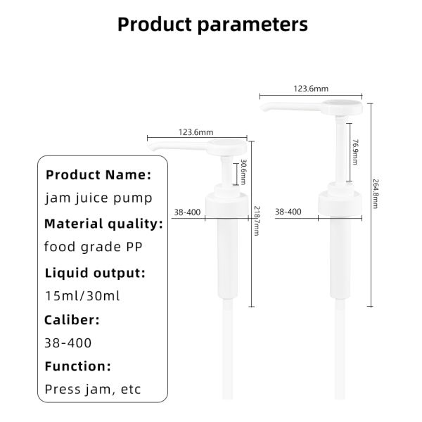 15cc 30cc ketchup Sauce Dispenser Pump For Food grade material UKR30 38-400 smooth closure