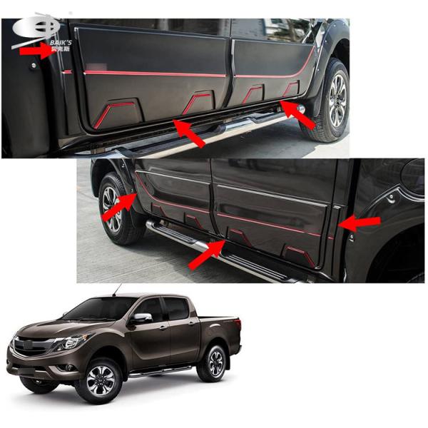Body Cladding Left Right Side 4wd For Mazda Bt-50 2012-2019 Matte Black Abs