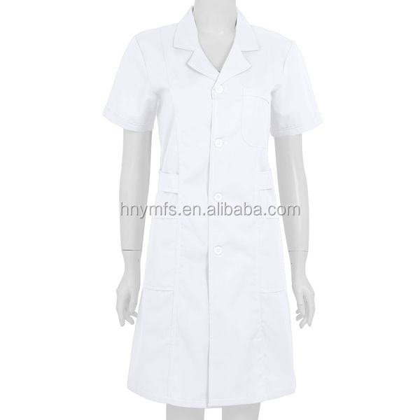 Vestido de nutrição branco unisex respirável do revestimento do laboratório médico do hospital