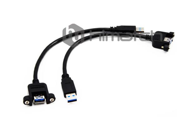 0.2m Length Micro USB Female To Female Extension Cable For Wall Plate