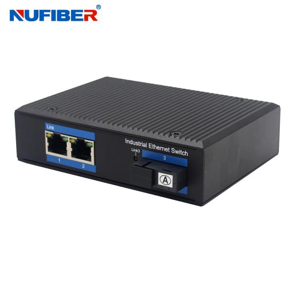 Dual Fiber 1000M Unmanaged Industrial Switch , Optical Media Converter With 2 Ethernet Ports